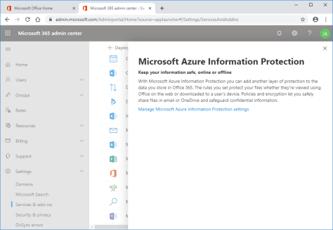 Enable Azure information Protection