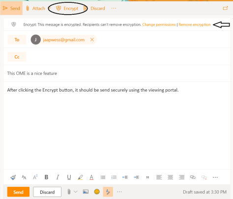 Encrypt button in OWA