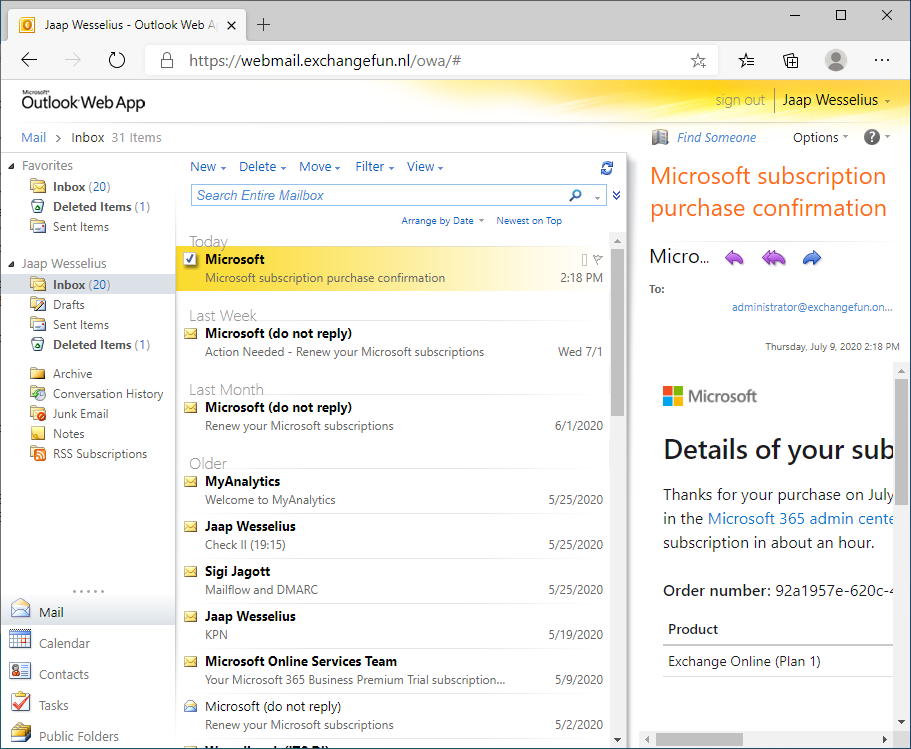 Exchange 2010 OWA Login